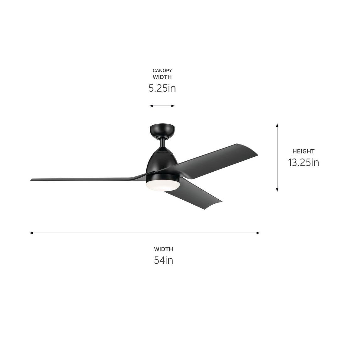 Kichler Canada - 310254SBK - 54"Ceiling Fan - Fit - Satin Black