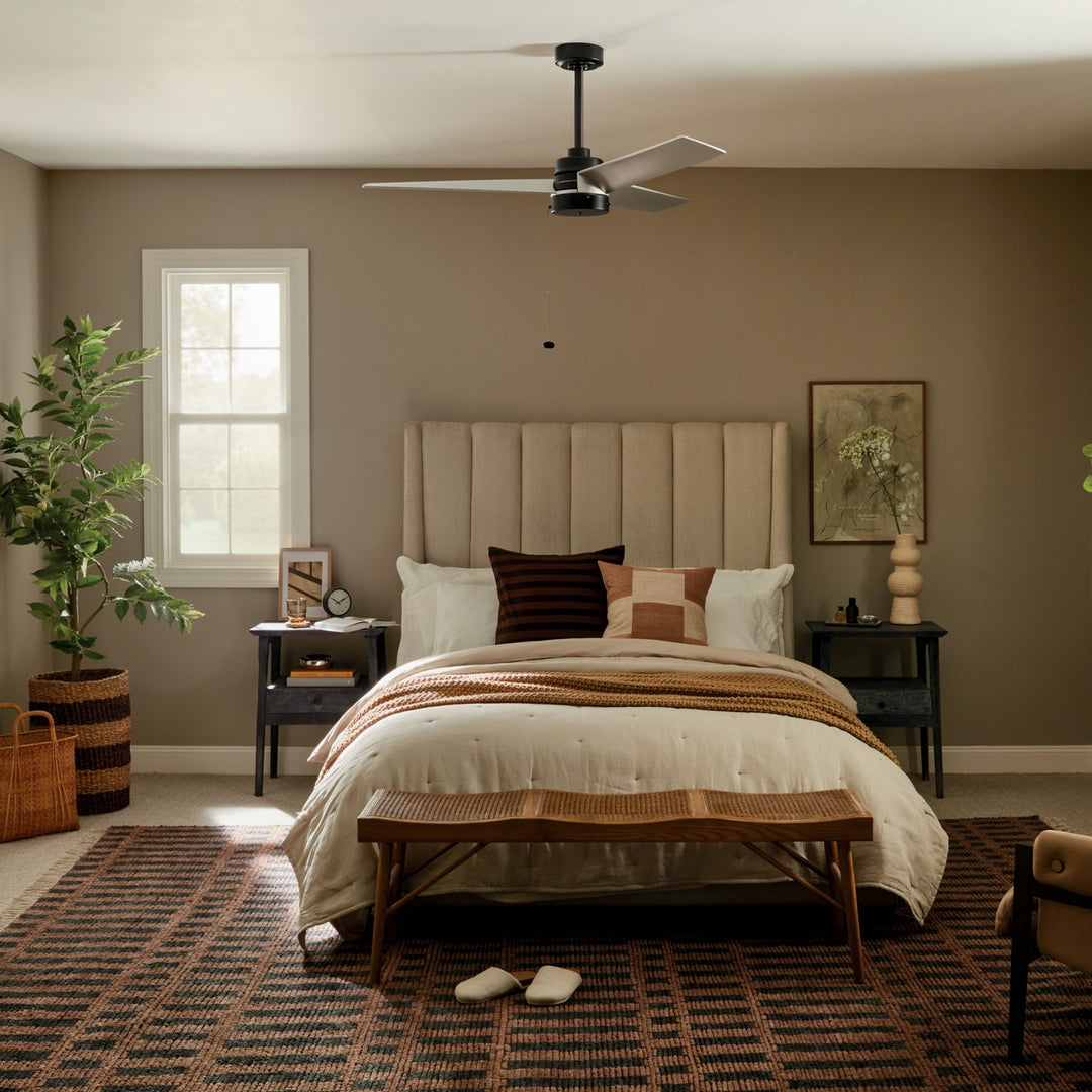 Kichler Canada - 300375SBK - 52"Ceiling Fan - Spyn Lite - Satin Black