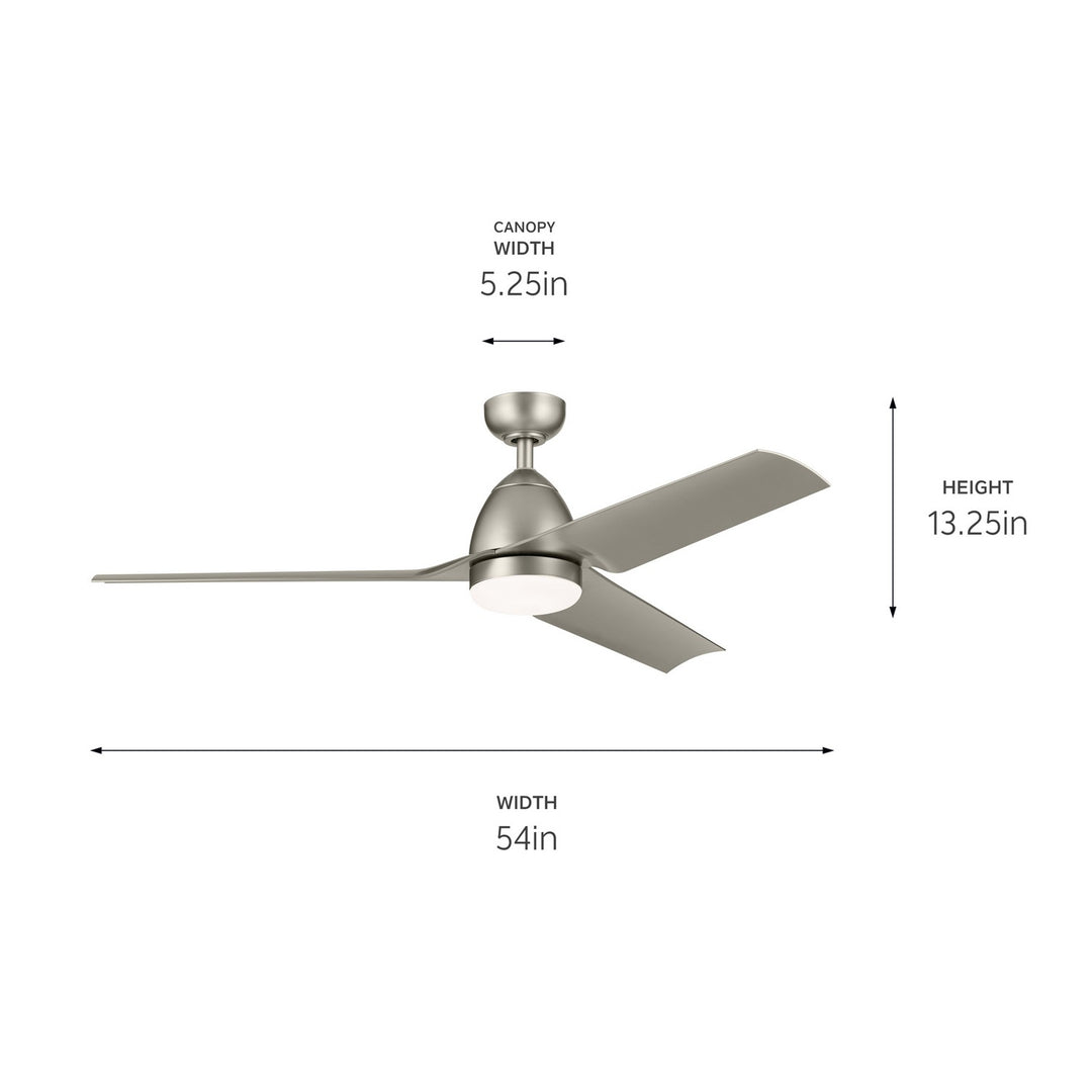 Kichler Canada - 310254NI - 54"Ceiling Fan - Fit - Painted Brushed Nickel