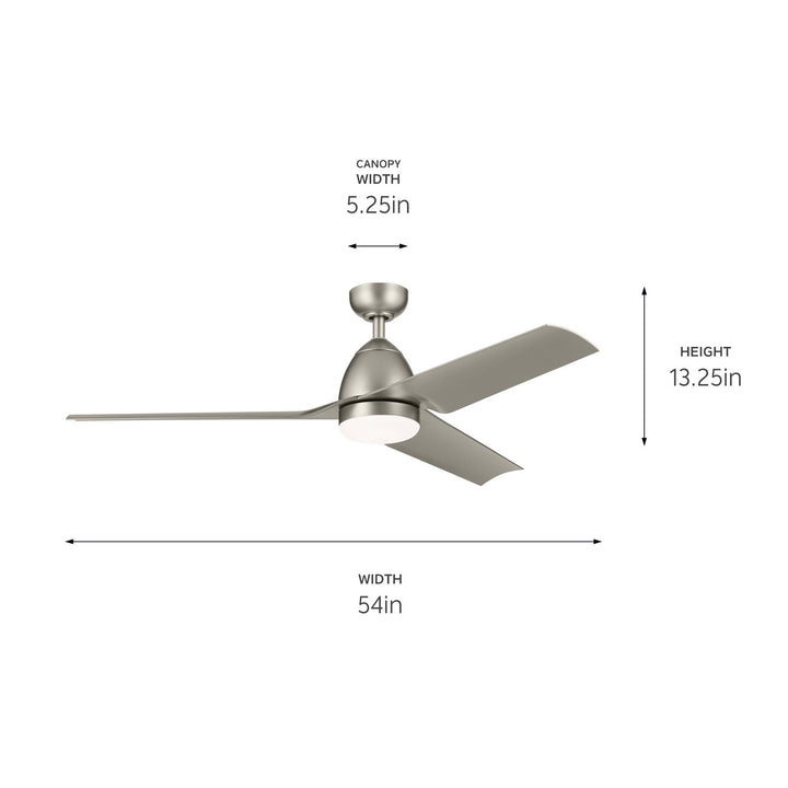 Kichler Canada - 310254NI - 54"Ceiling Fan - Fit - Painted Brushed Nickel
