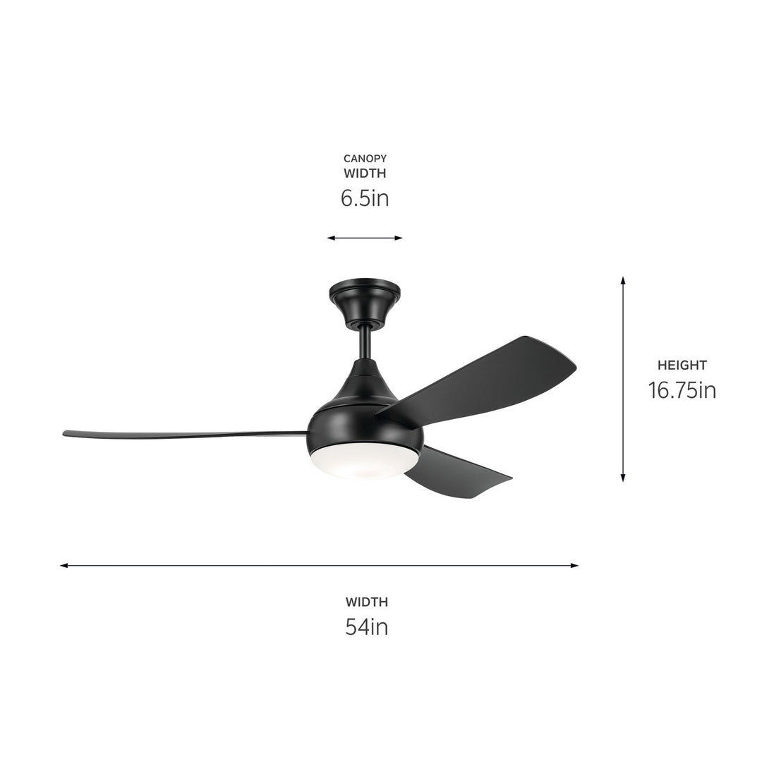 Kichler Canada - 310354SBK - 54"Ceiling Fan - Ample - Satin Black