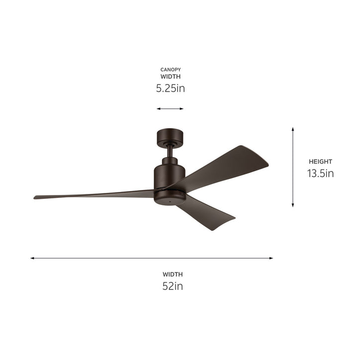 Kichler Canada - 310452SNB - 52"Ceiling Fan - TRUE - Satin Natural Bronze