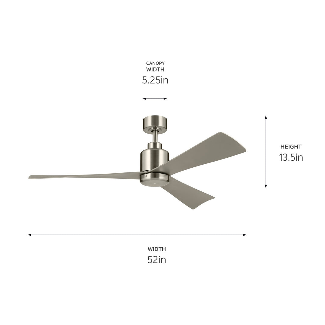Kichler Canada - 310452BSS - 52"Ceiling Fan - TRUE - Brushed Stainless Steel