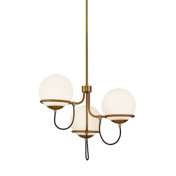 Alora Canada - CH458323AGOP - Three Light Chandelier - Alba - Aged Gold/Opal Glass