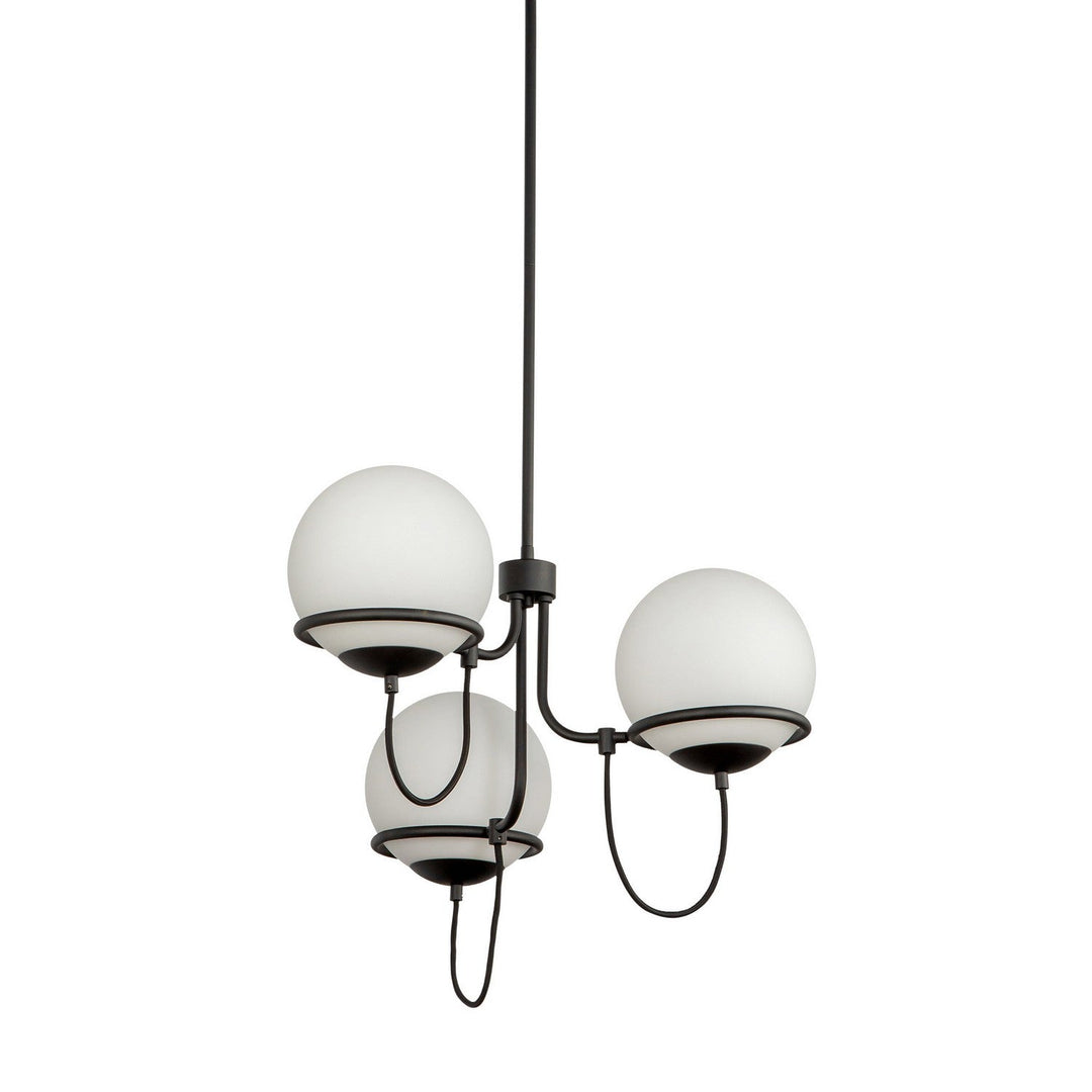 Alora Canada - CH458323MBOP - Three Light Chandelier - Alba - Matte Black/Opal Glass