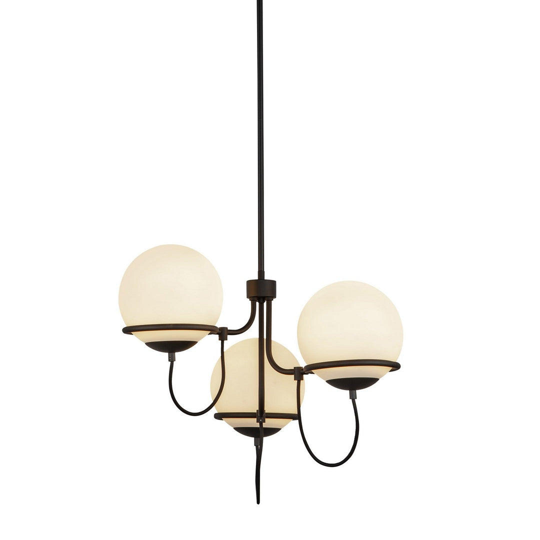 Alora Canada - CH458323MBOP - Three Light Chandelier - Alba - Matte Black/Opal Glass