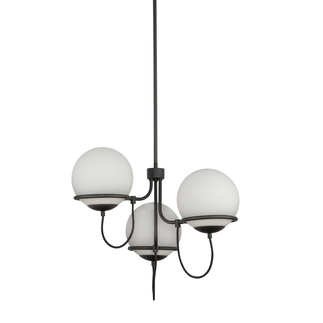 Alora Canada - CH458323MBOP - Three Light Chandelier - Alba - Matte Black/Opal Glass