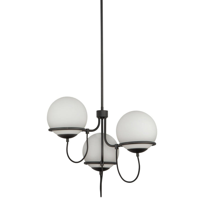 Alora Canada - CH458323MBOP - Three Light Chandelier - Alba - Matte Black/Opal Glass