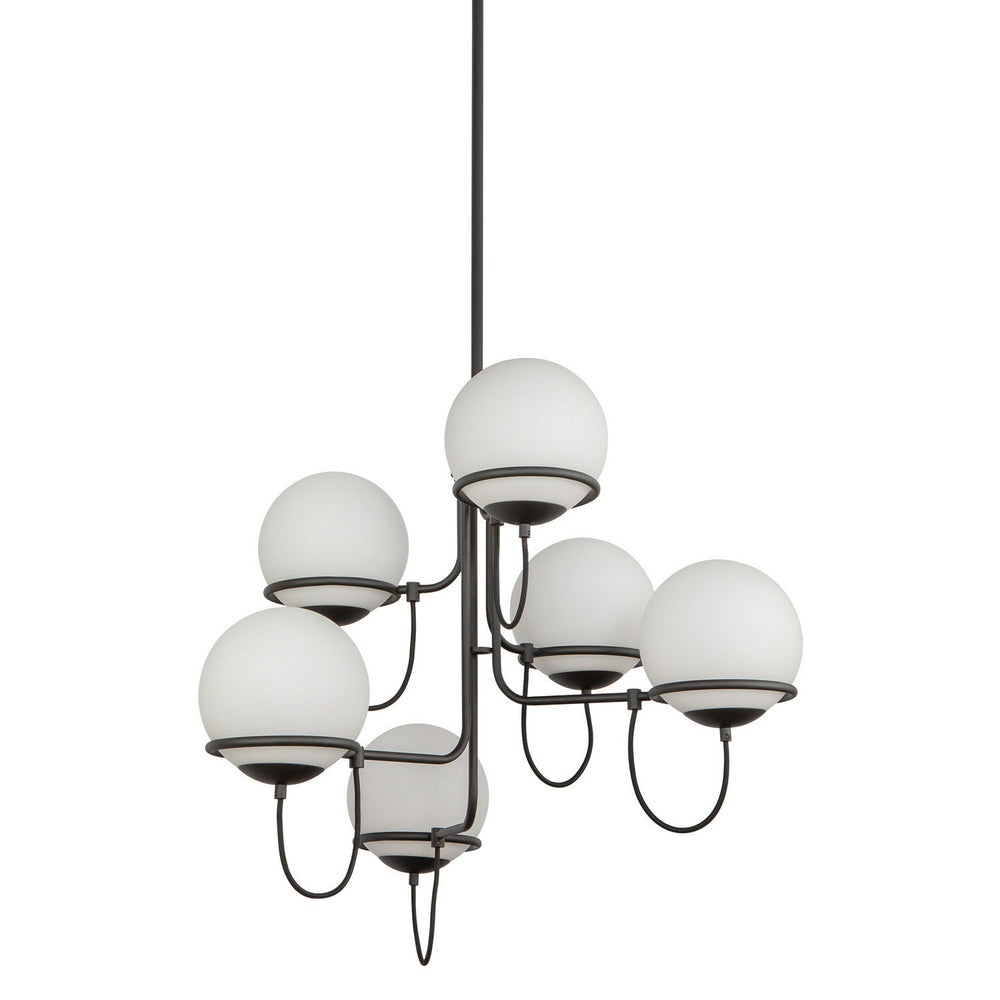 Alora Canada - CH458632MBOP - Six Light Chandelier - Alba - Matte Black/Opal Glass