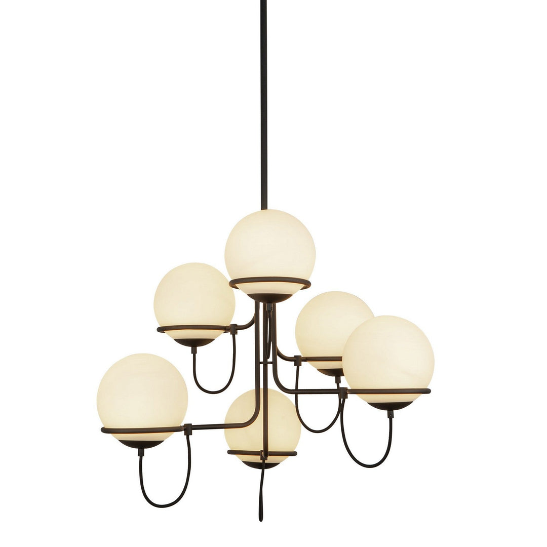 Alora Canada - CH458632MBOP - Six Light Chandelier - Alba - Matte Black/Opal Glass