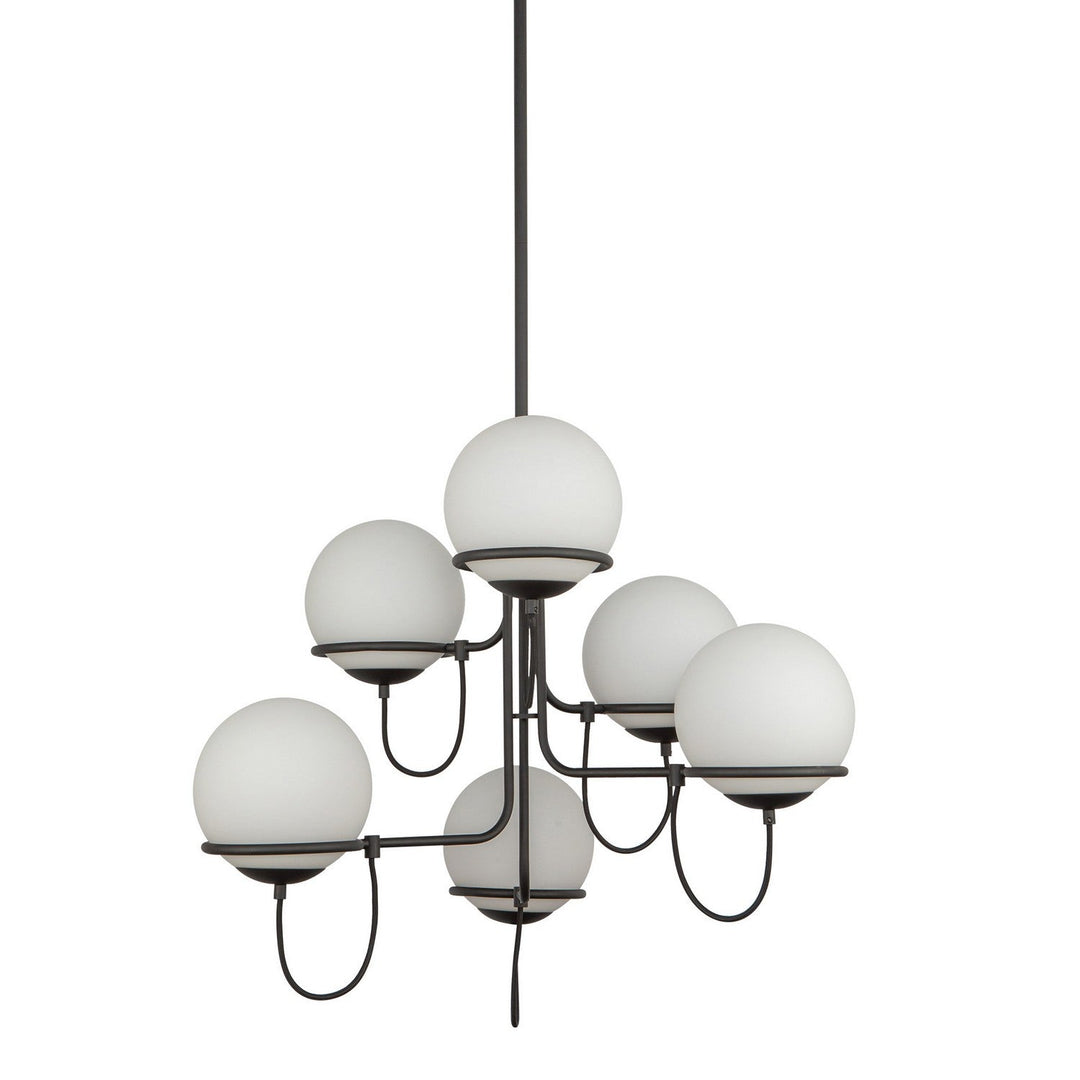 Alora Canada - CH458632MBOP - Six Light Chandelier - Alba - Matte Black/Opal Glass