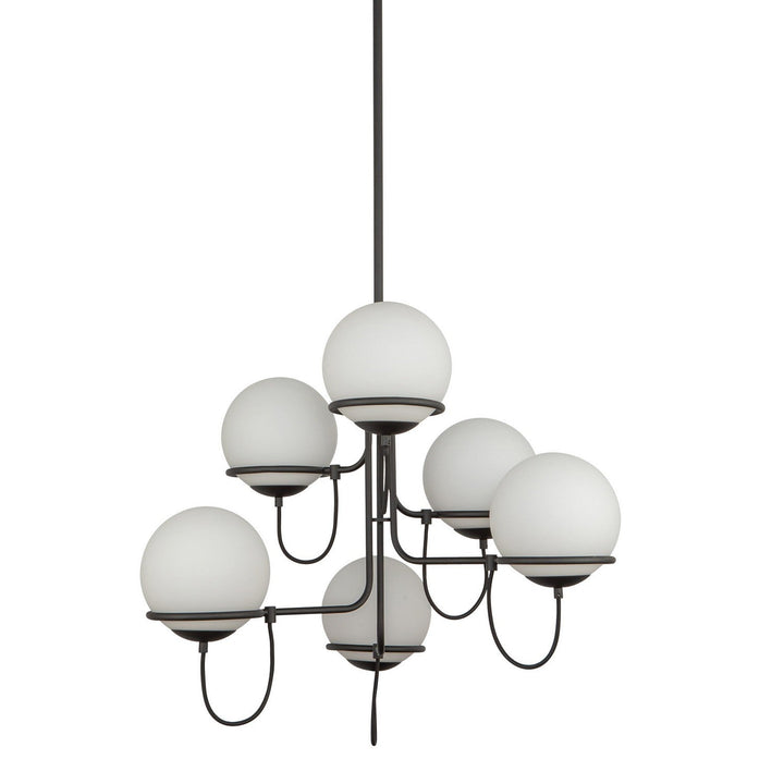 Alora Canada - CH458632MBOP - Six Light Chandelier - Alba - Matte Black/Opal Glass