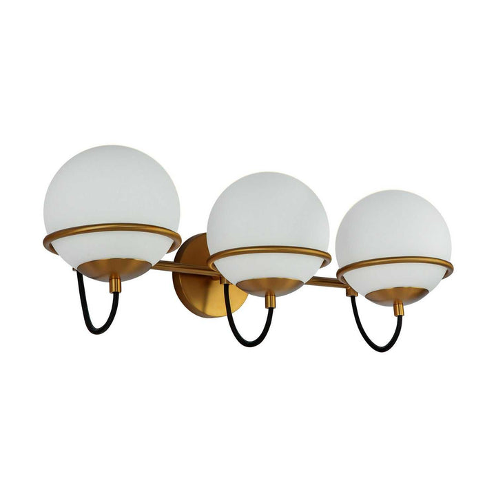 Alora Canada - WV458324AGOP - Three Light Wall Vanity - Alba - Aged Gold/Opal Glass