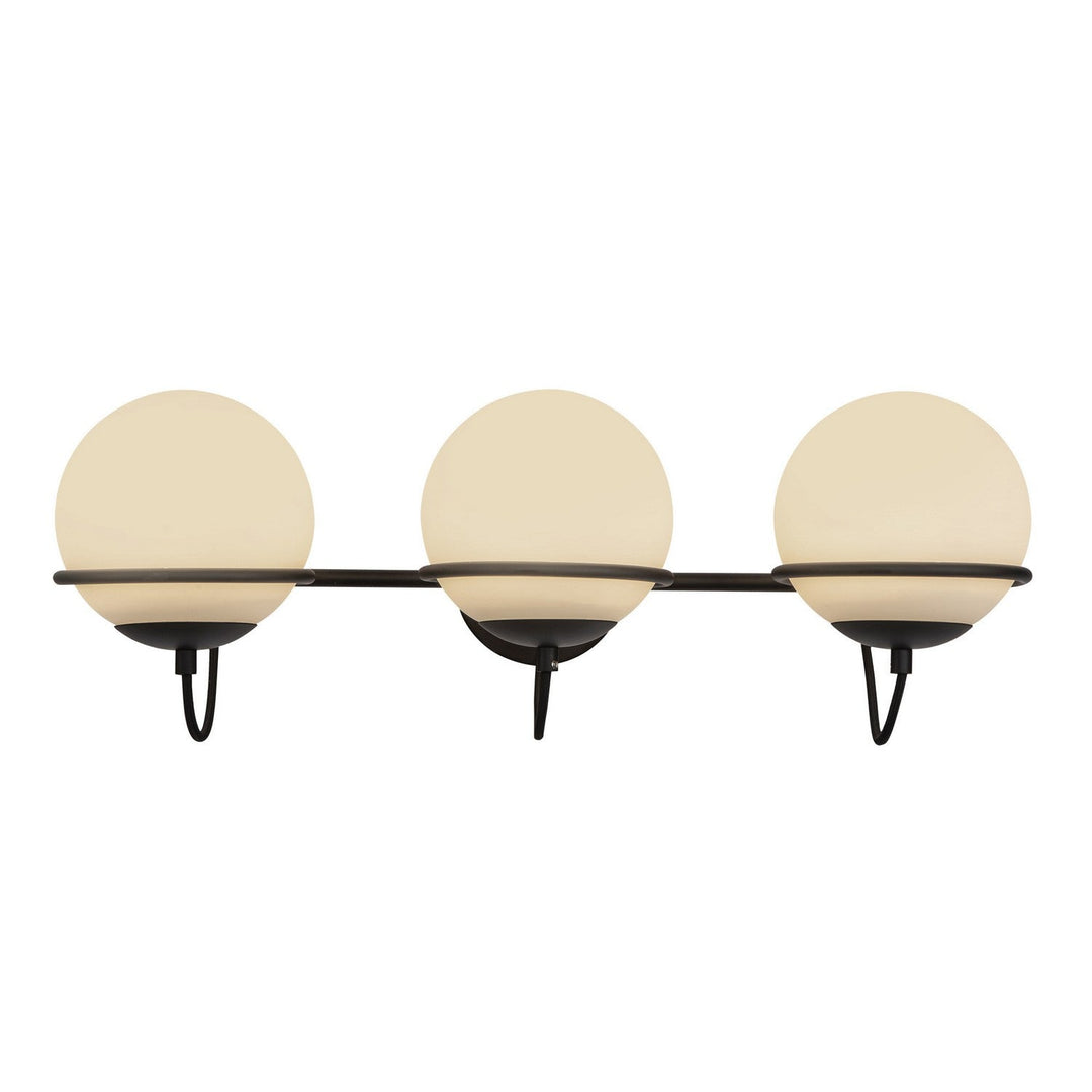 Alora Canada - WV458324MBOP - Three Light Wall Vanity - Alba - Matte Black/Opal Glass