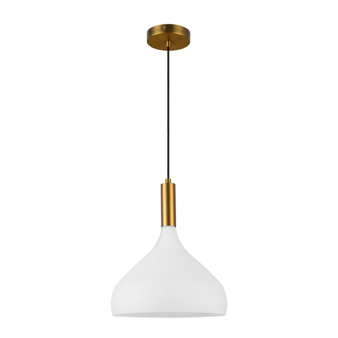 Alora Canada - PD532312AGOP - One Light Pendant - Belleview - Aged Gold/Opal Glass