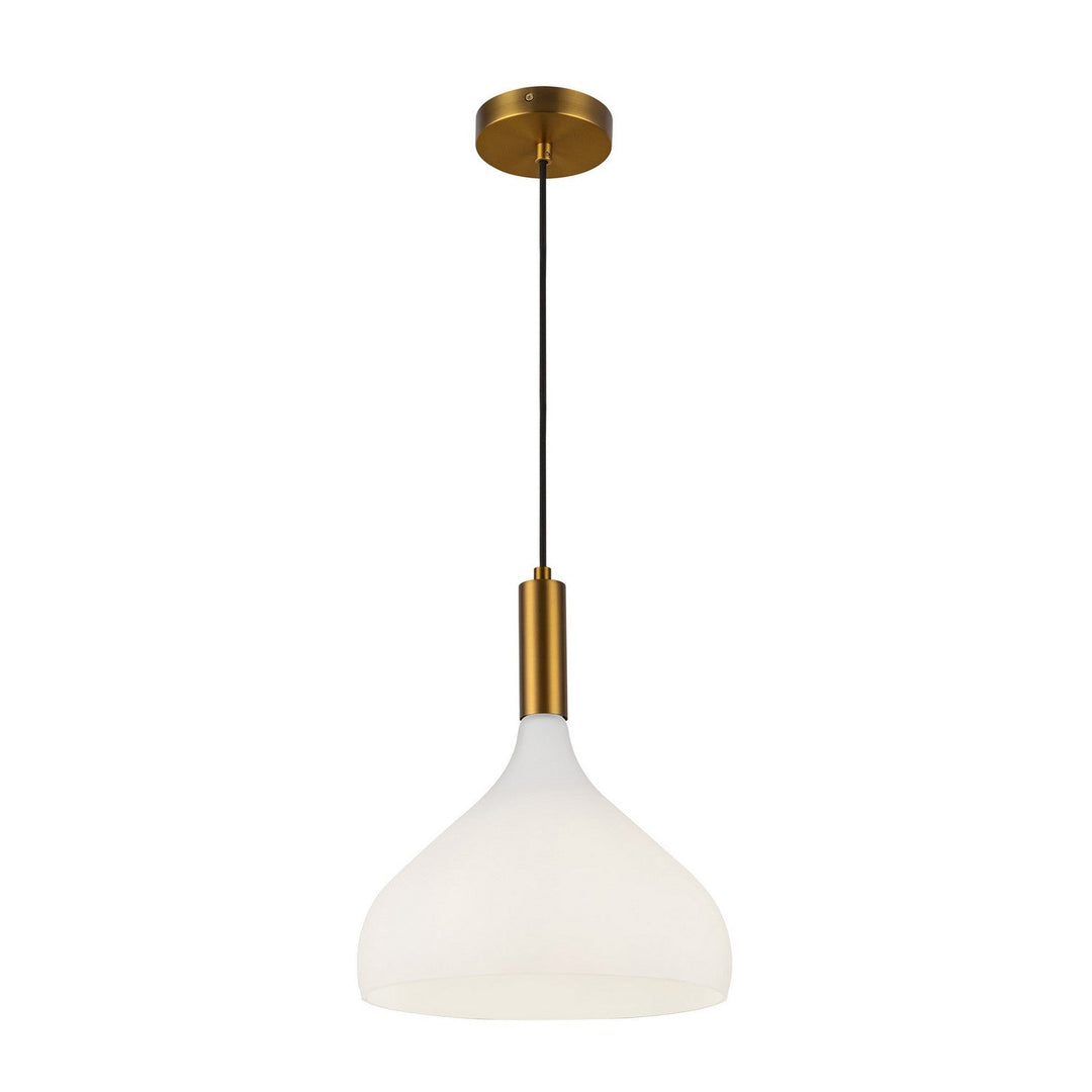 Alora Canada - PD532312AGOP - One Light Pendant - Belleview - Aged Gold/Opal Glass