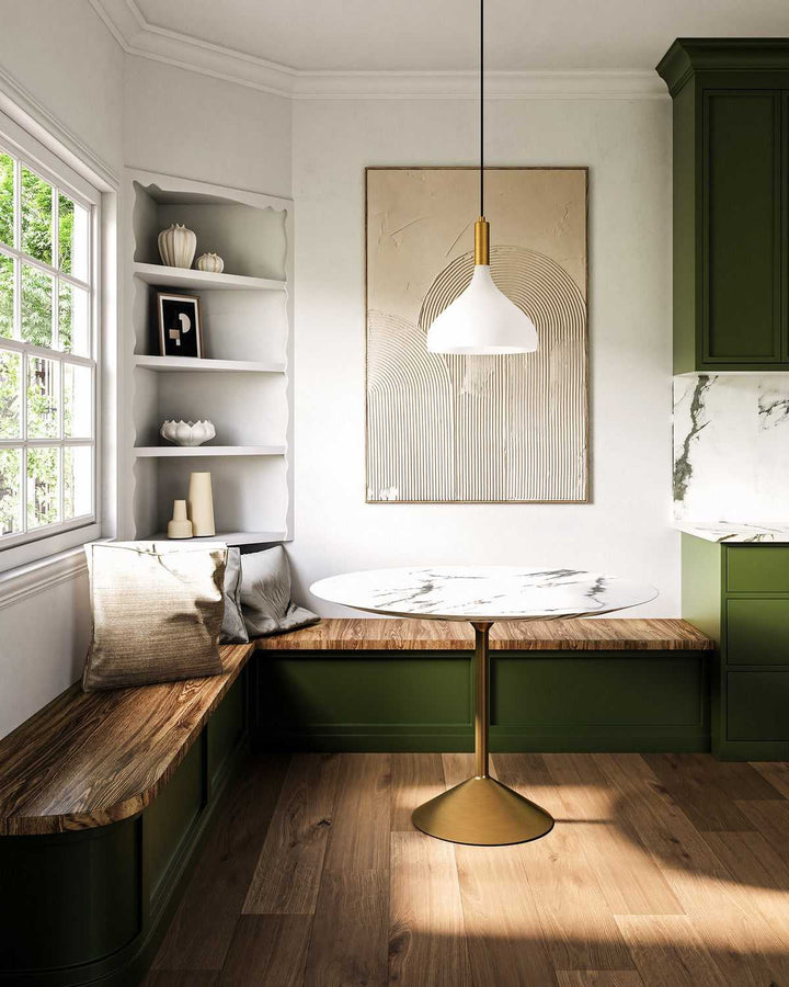 Alora Canada - PD532312AGOP - One Light Pendant - Belleview - Aged Gold/Opal Glass