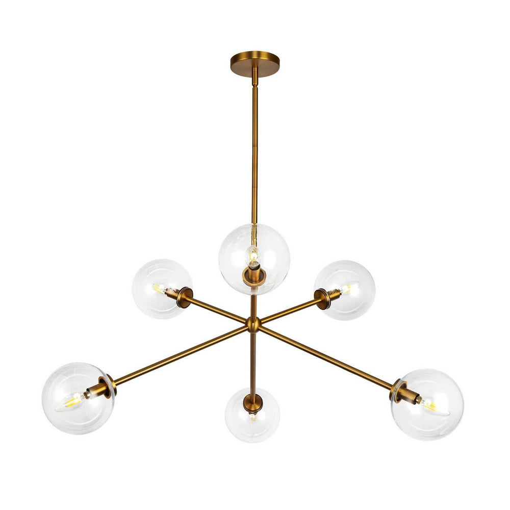Alora Canada - CH549640AGCL - Six Light Chandelier - Cassia - Aged Gold/Clear Glass