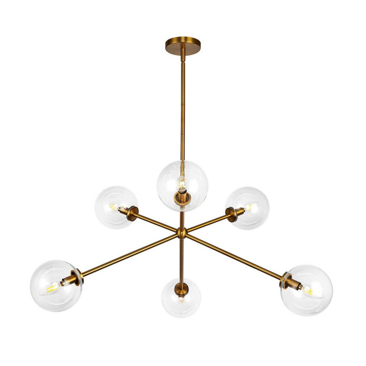 Alora Canada - CH549640AGCL - Six Light Chandelier - Cassia - Aged Gold/Clear Glass