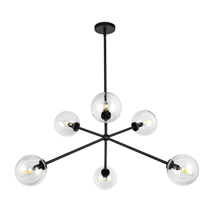 Alora Canada - CH549640MBCL - Six Light Chandelier - Cassia - Matte Black/Clear Glass