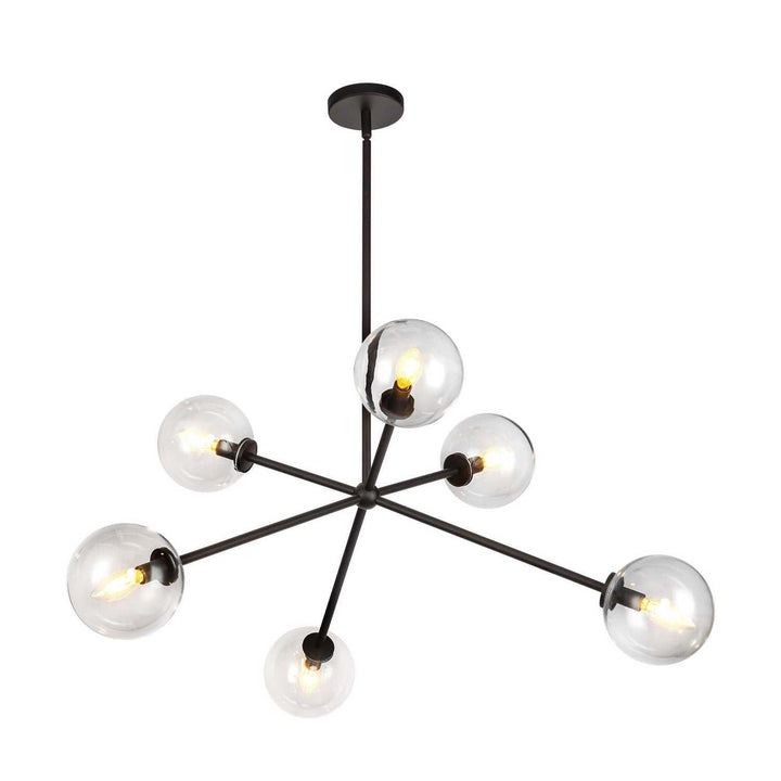 Alora Canada - CH549640MBCL - Six Light Chandelier - Cassia - Matte Black/Clear Glass