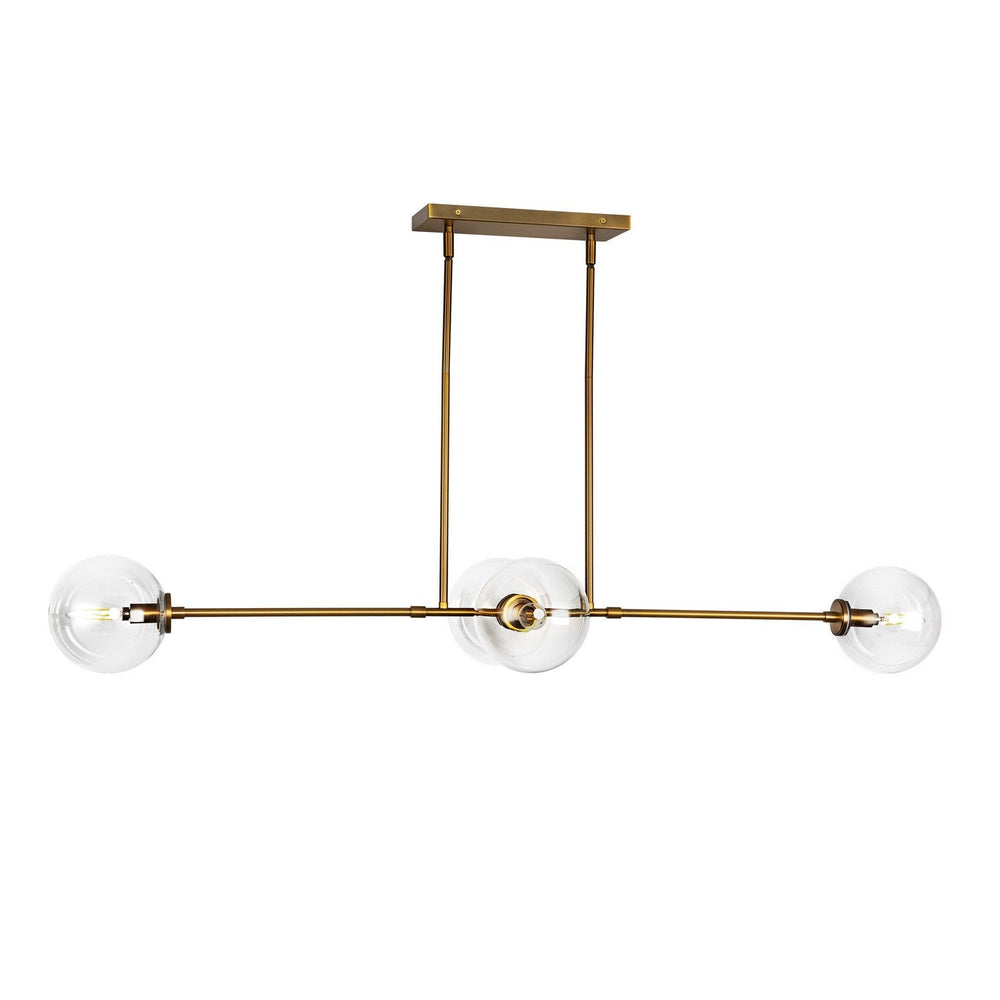 Alora Canada - LP549448AGCL - Four Light Linear Pendant - Cassia - Aged Gold/Clear Glass