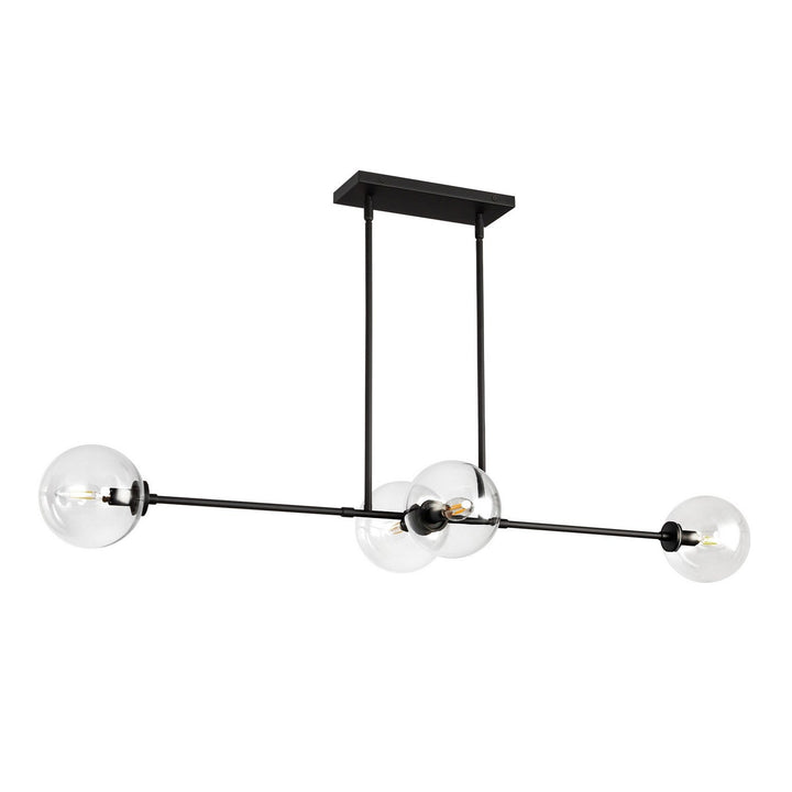 Alora Canada - LP549448MBCL - Four Light Linear Pendant - Cassia - Matte Black/Clear Glass
