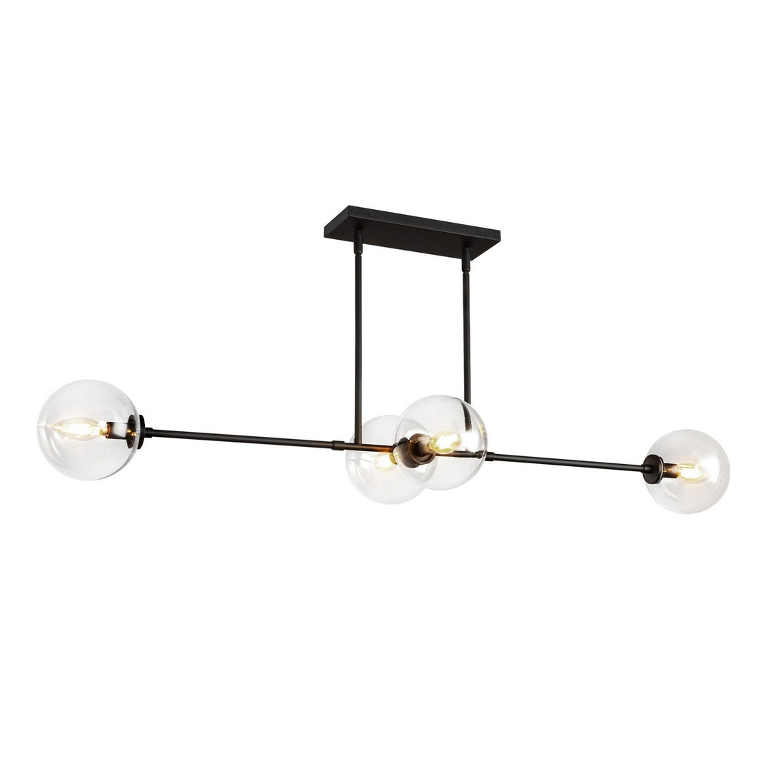 Alora Canada - LP549448MBCL - Four Light Linear Pendant - Cassia - Matte Black/Clear Glass