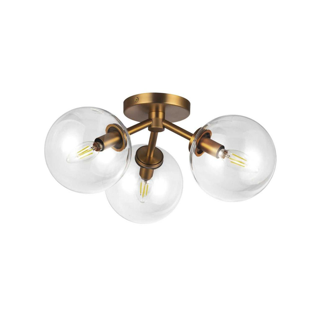 Alora Canada - SF549315AGCL - Three Light Semi-Flush Mount - Cassia - Aged Gold/Clear Glass