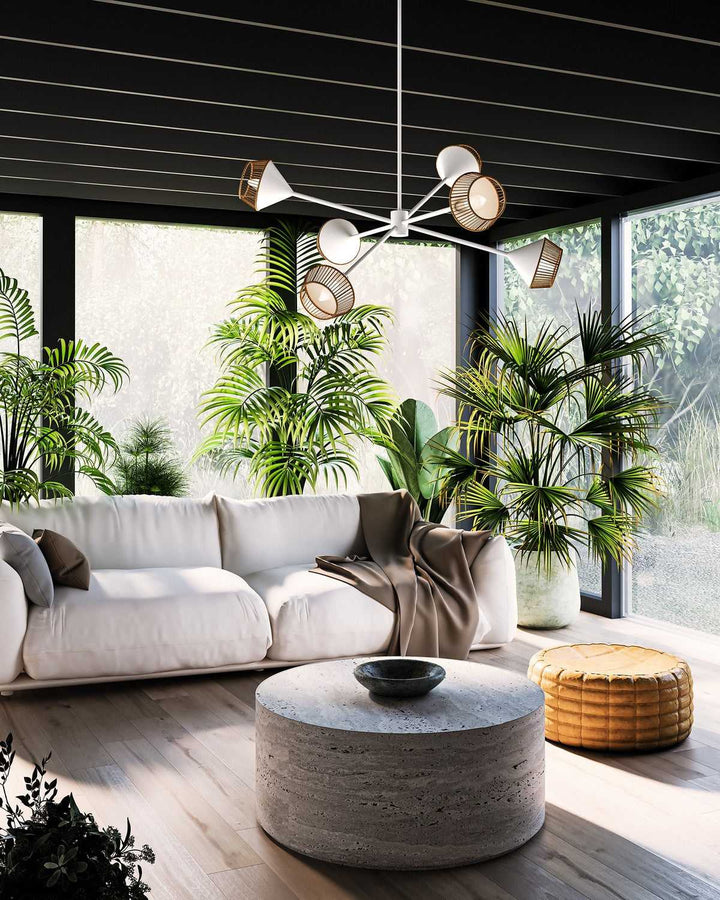 Alora Canada - CH633638WHBR - Six Light Chandelier - Daphne - White/Brown Cotton Rope