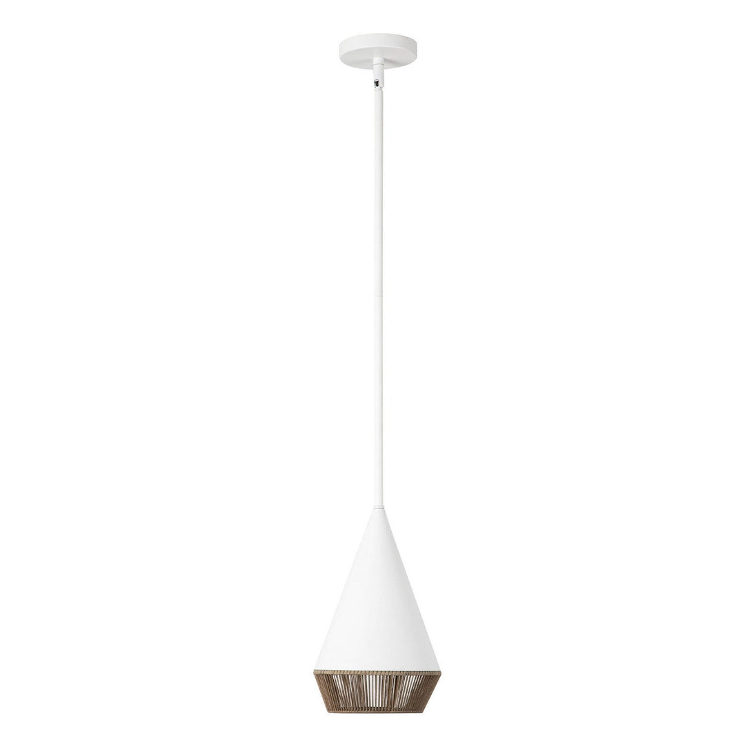 Alora Canada - PD633107WHBR - One Light Pendant - Daphne - White/Brown Cotton Rope