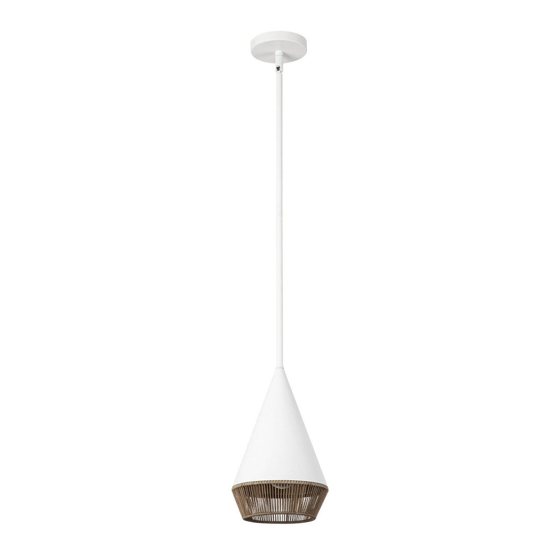 Alora Canada - PD633107WHBR - One Light Pendant - Daphne - White/Brown Cotton Rope