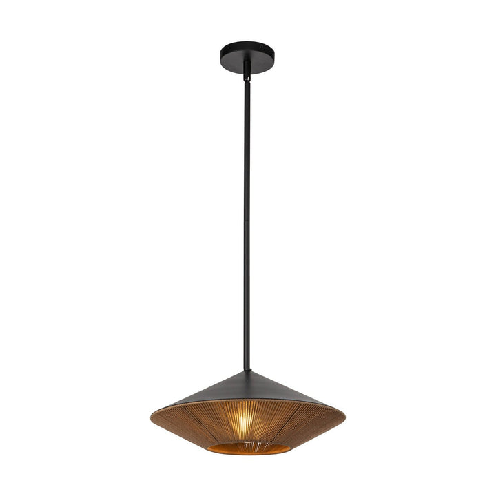 Alora Canada - PD633215MBBR - One Light Pendant - Daphne - Matte Black/Brown Cotton Rope