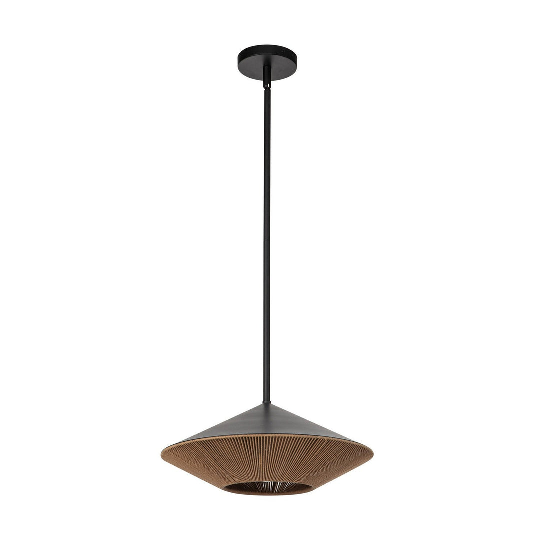 Alora Canada - PD633215MBBR - One Light Pendant - Daphne - Matte Black/Brown Cotton Rope