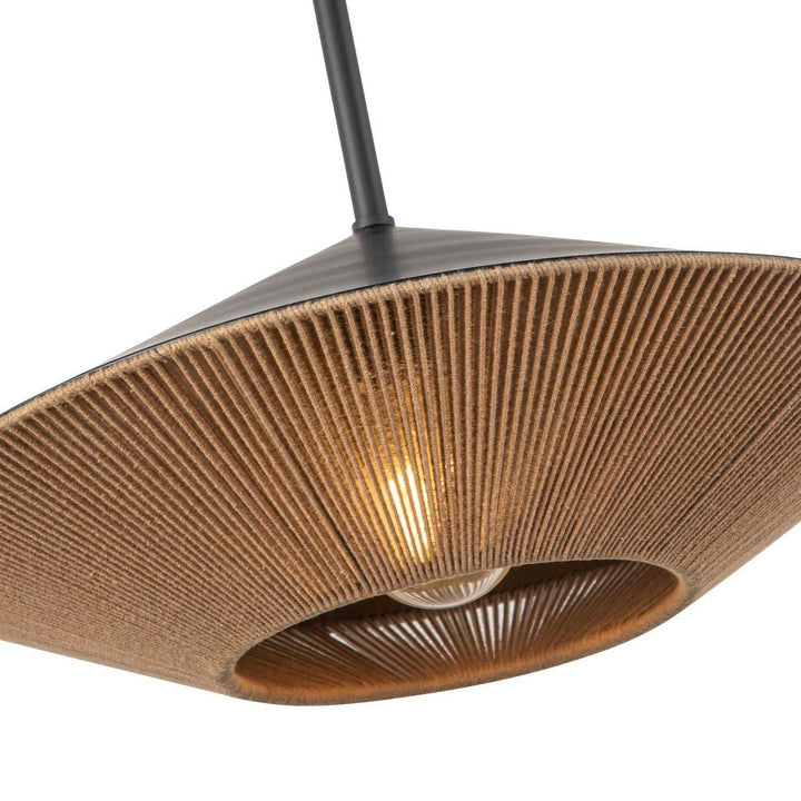 Alora Canada - PD633215MBBR - One Light Pendant - Daphne - Matte Black/Brown Cotton Rope