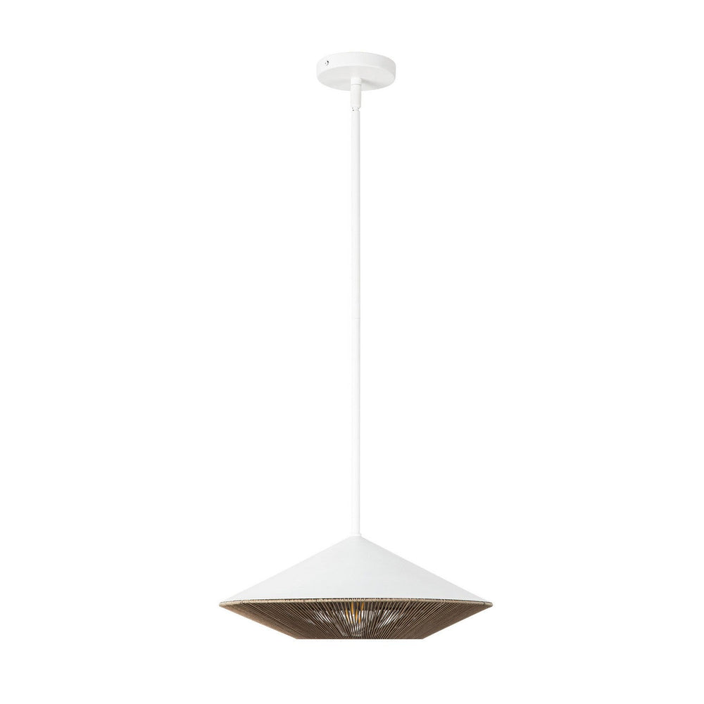Alora Canada - PD633215WHBR - One Light Pendant - Daphne - White/Brown Cotton Rope