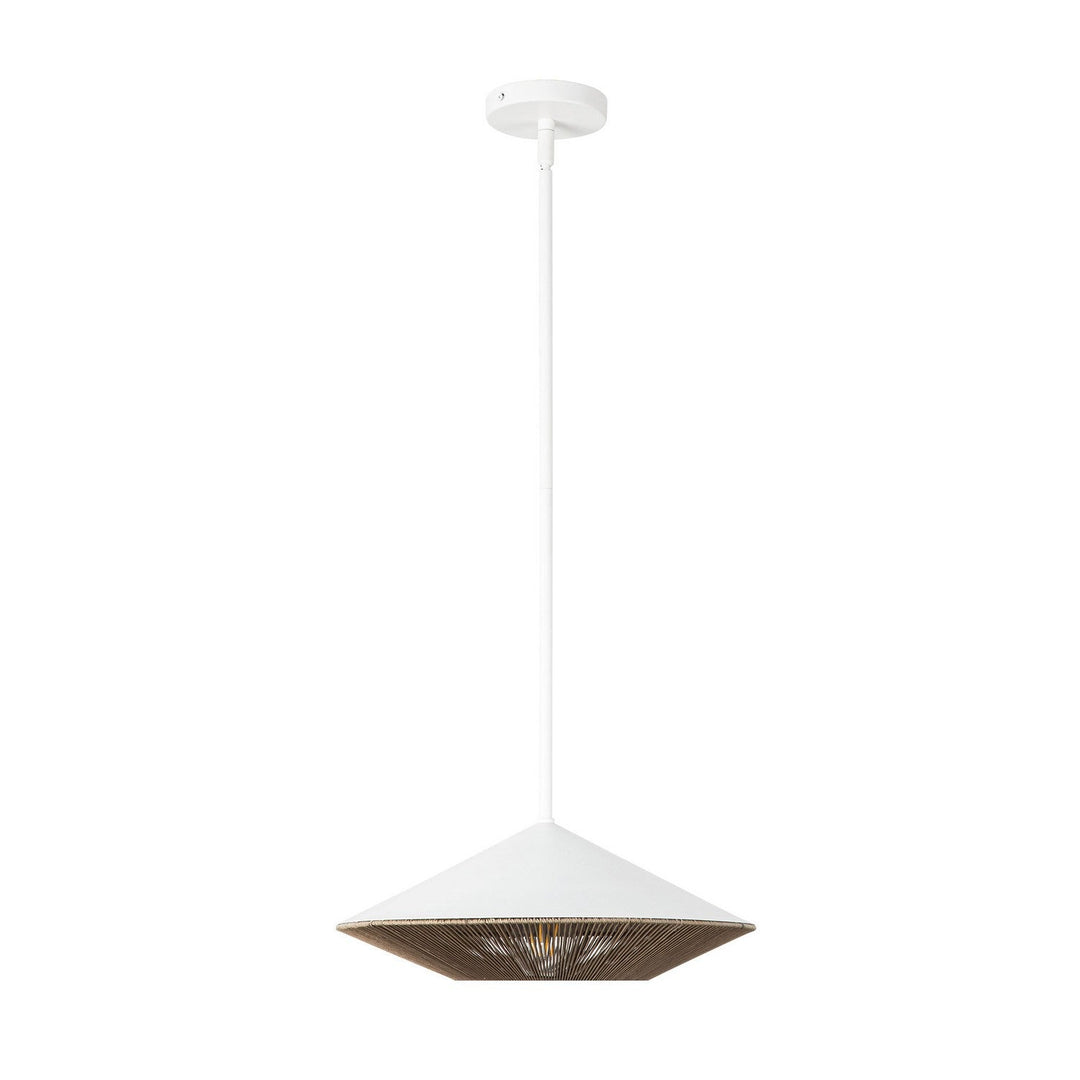 Alora Canada - PD633215WHBR - One Light Pendant - Daphne - White/Brown Cotton Rope