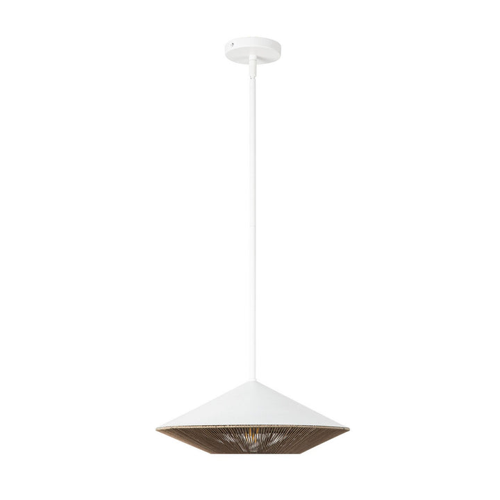 Alora Canada - PD633215WHBR - One Light Pendant - Daphne - White/Brown Cotton Rope