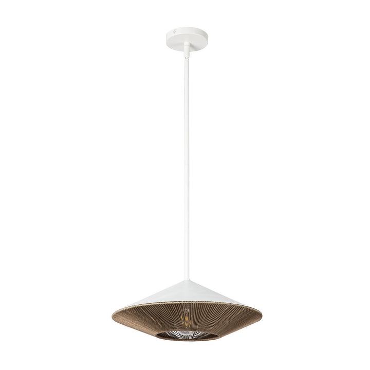 Alora Canada - PD633215WHBR - One Light Pendant - Daphne - White/Brown Cotton Rope