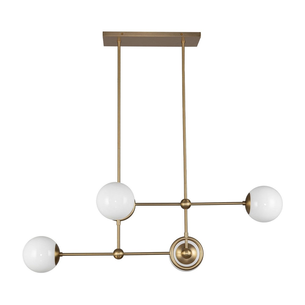 Alora Canada - CH407342BGGO - Four Light Chandelier - Fiore - Brushed Gold/Glossy Opal Glass