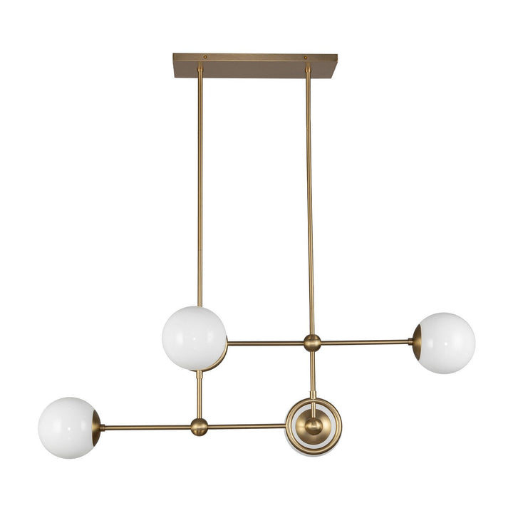 Alora Canada - CH407342BGGO - Four Light Chandelier - Fiore - Brushed Gold/Glossy Opal Glass
