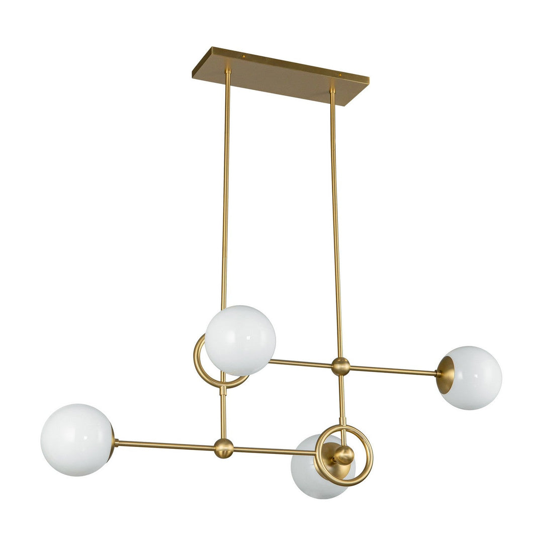 Alora Canada - CH407342BGGO - Four Light Chandelier - Fiore - Brushed Gold/Glossy Opal Glass