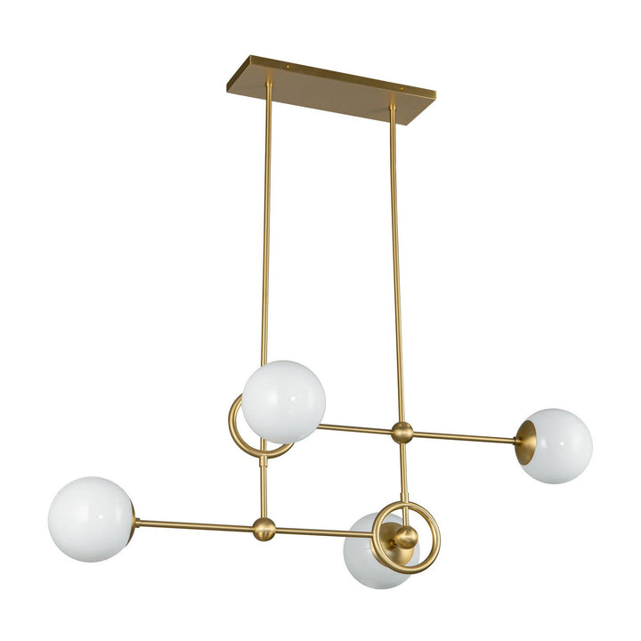 Alora Canada - CH407342BGGO - Four Light Chandelier - Fiore - Brushed Gold/Glossy Opal Glass
