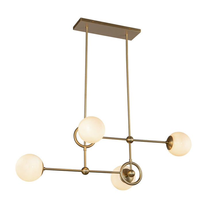 Alora Canada - CH407342BGGO - Four Light Chandelier - Fiore - Brushed Gold/Glossy Opal Glass