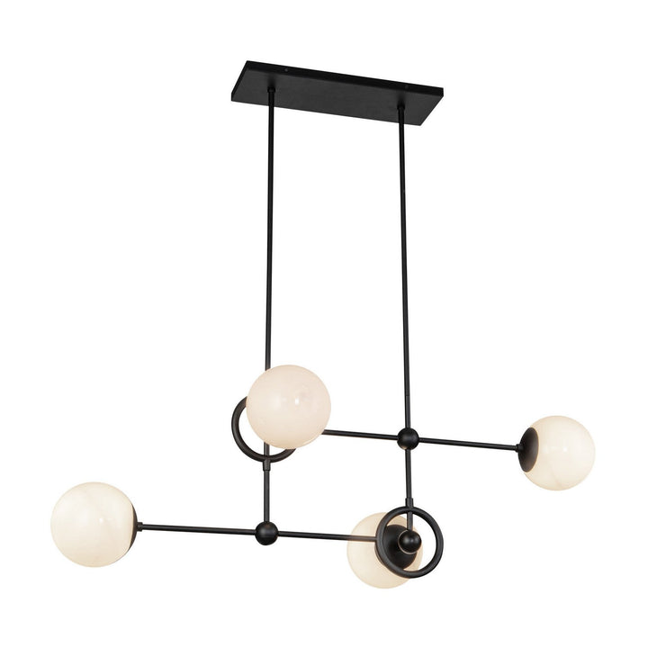 Alora Canada - CH407342MBGO - Four Light Chandelier - Fiore - Matte Black/Glossy Opal Glass