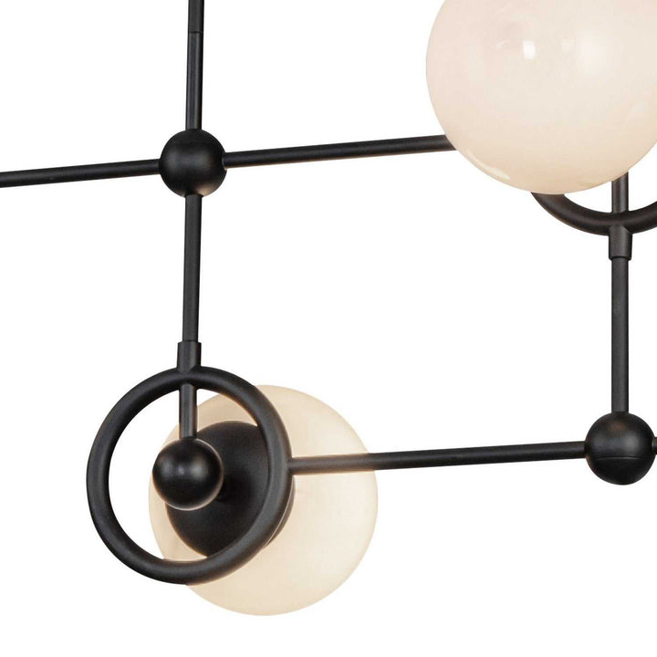Alora Canada - CH407342MBGO - Four Light Chandelier - Fiore - Matte Black/Glossy Opal Glass