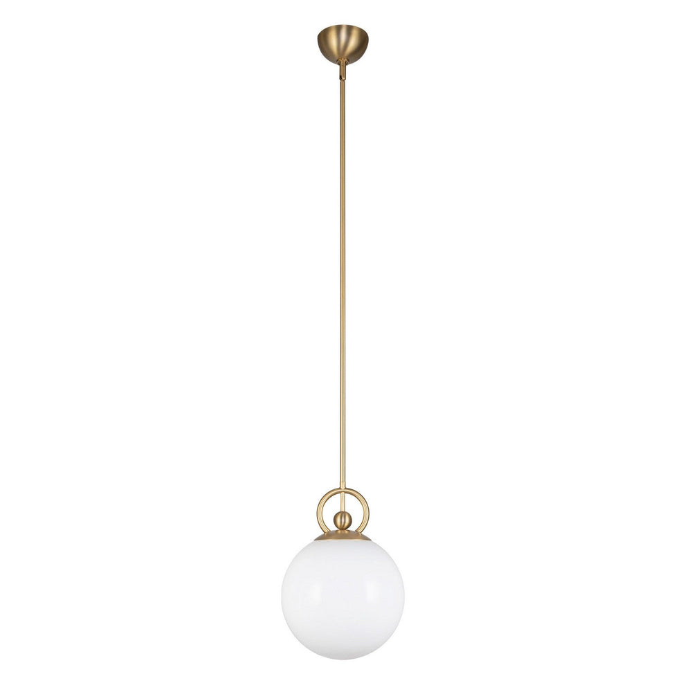 Alora Canada - PD407910BGGO - One Light Pendant - Fiore - Brushed Gold/Glossy Opal Glass