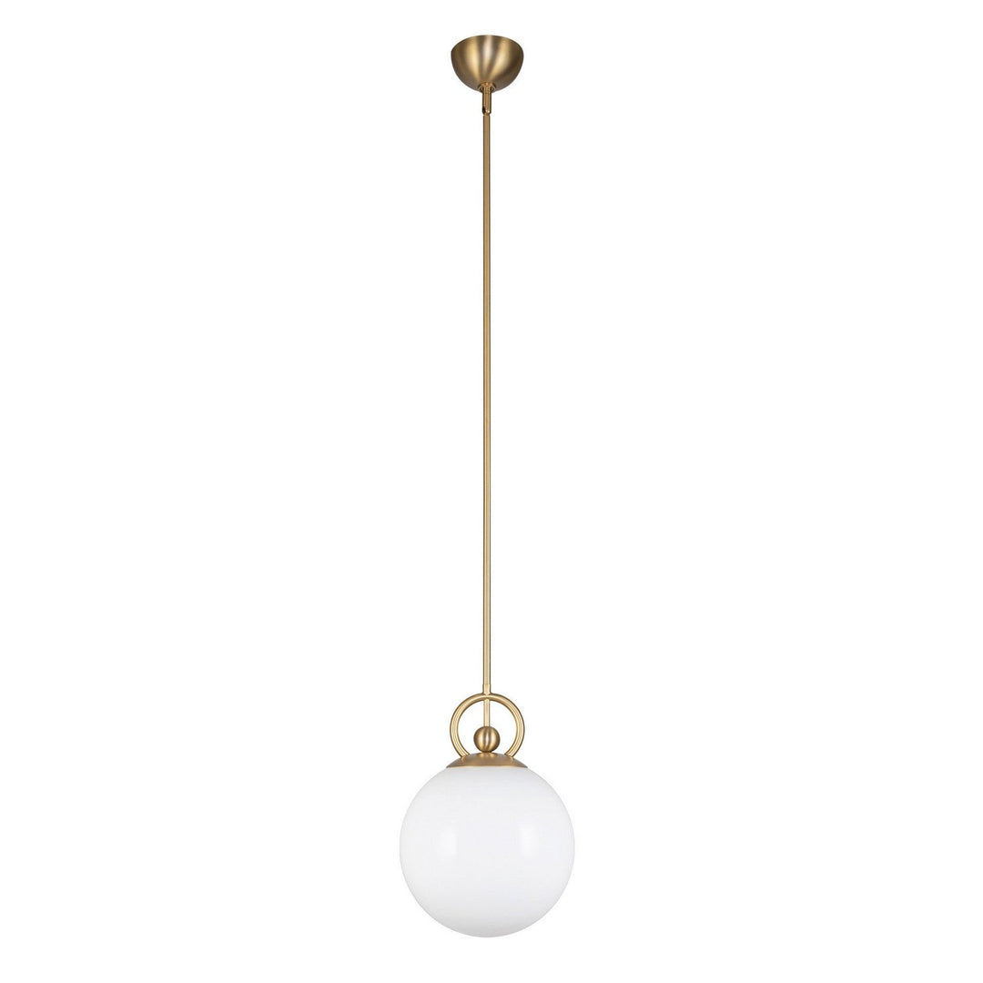 Alora Canada - PD407910BGGO - One Light Pendant - Fiore - Brushed Gold/Glossy Opal Glass
