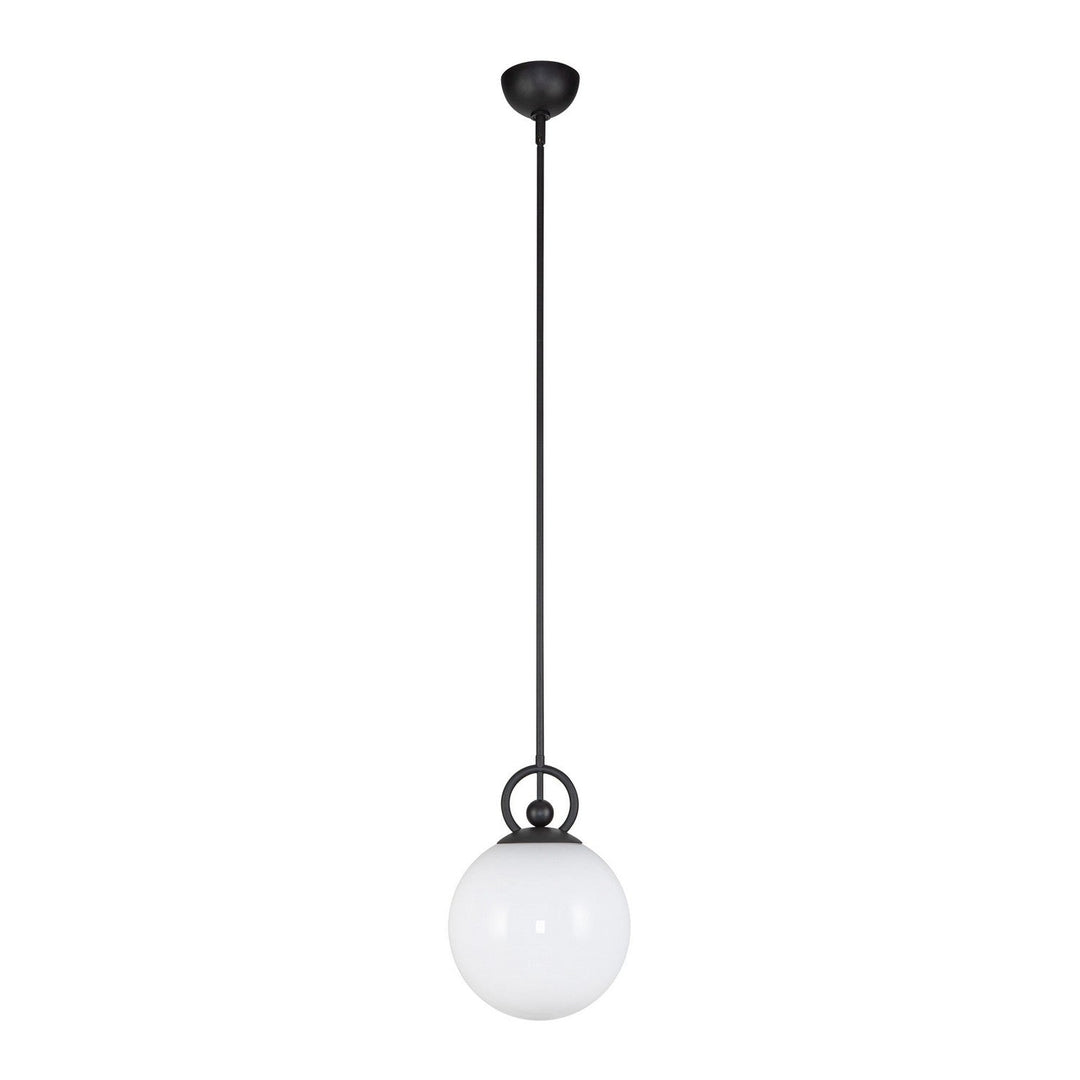 Alora Canada - PD407910MBGO - One Light Pendant - Fiore - Matte Black/Glossy Opal Glass