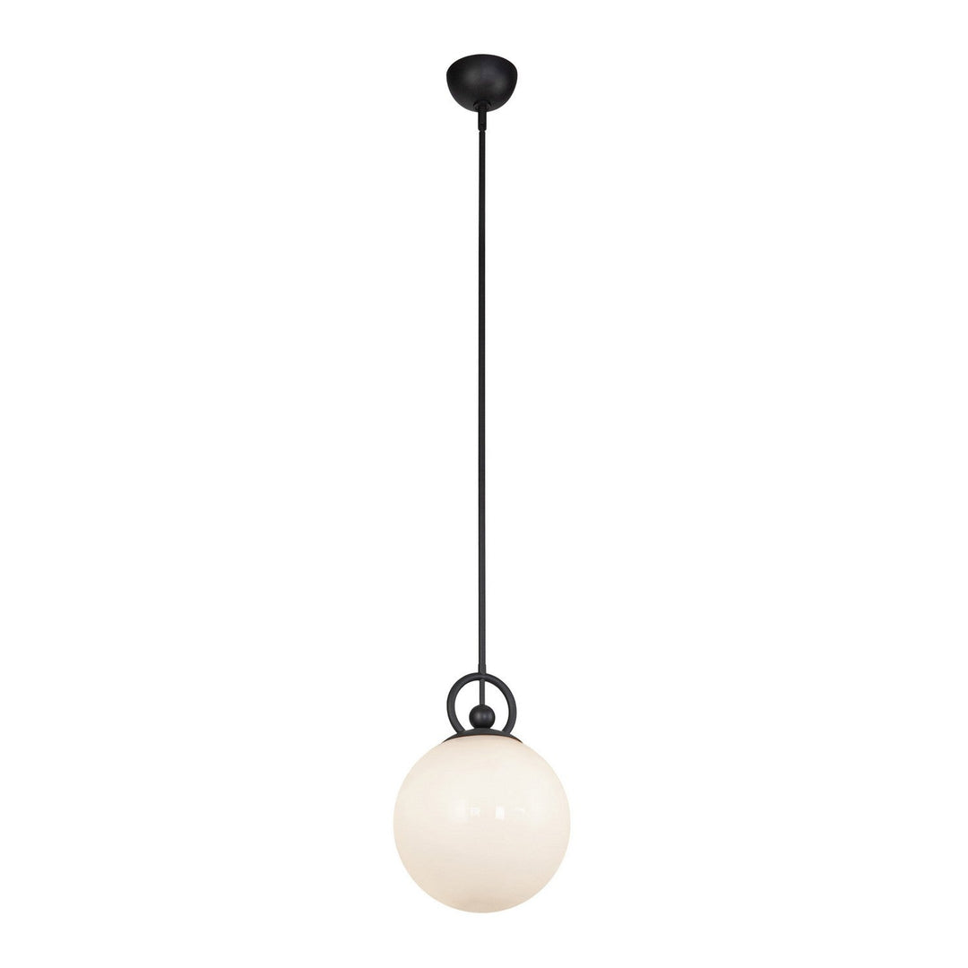 Alora Canada - PD407910MBGO - One Light Pendant - Fiore - Matte Black/Glossy Opal Glass